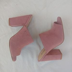 Just Fab Mauve Suede Mules